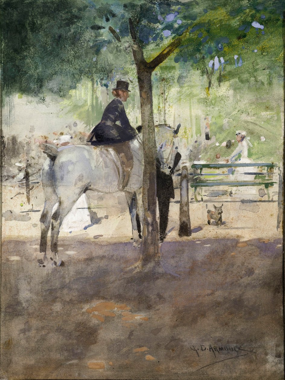 I raden, c.1890 (akvarell på papper) av George Denholm Armour