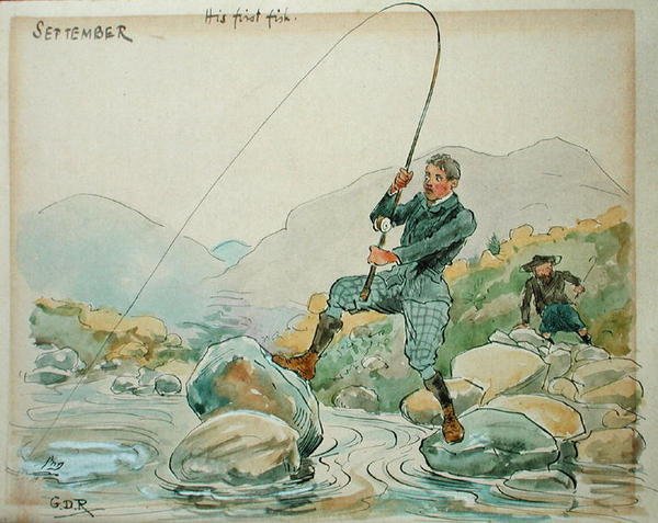 September månad: Mete (penna & bläck och akvarell på papper) av George Derville Rowlandson
