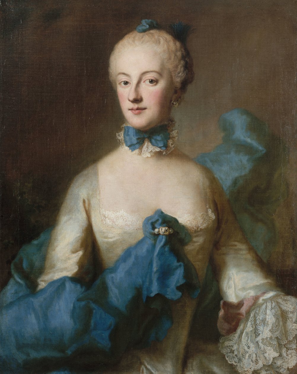 Hertiginna Maria Anna Josepha av Bayern 1734-1776, markgrevin av Baden-Baden, c.1750. av George Desmarées