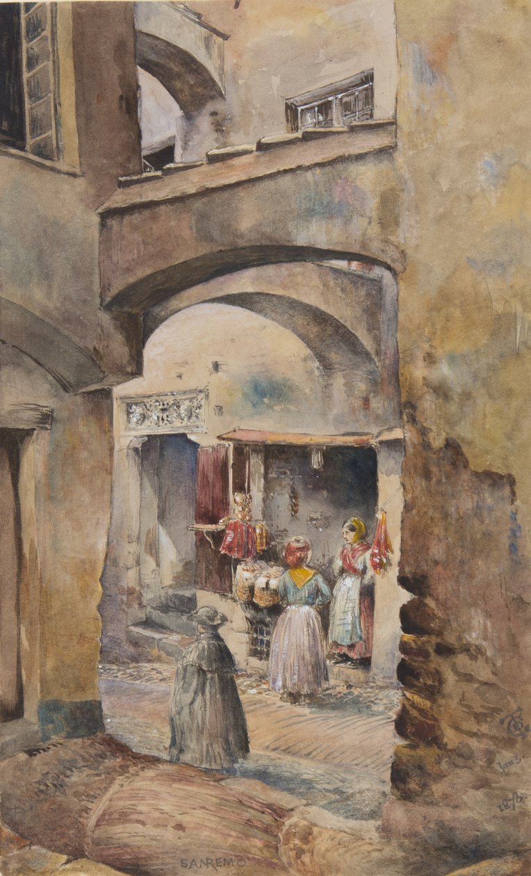 San Remo, 3 januari 1878 (wc på papper) av George Douglas Tinling
