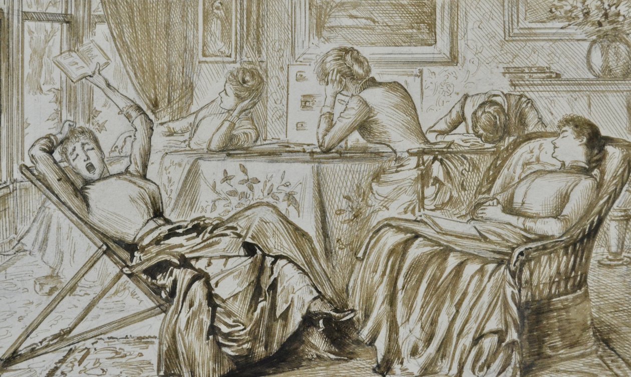 Boredom, ca 1880-90 (penna och bläck) av George du Maurier