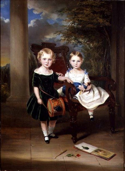 Porträtt av två barn som heter Herbert och Rose av George Duncan Beechy