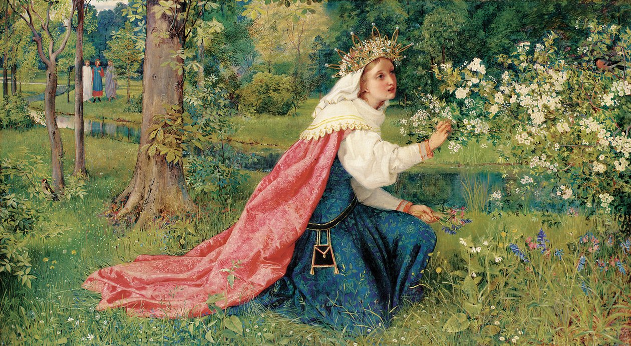 Matilda - Dante, skärselden, Canto 28, 1859 av George Dunlop Leslie
