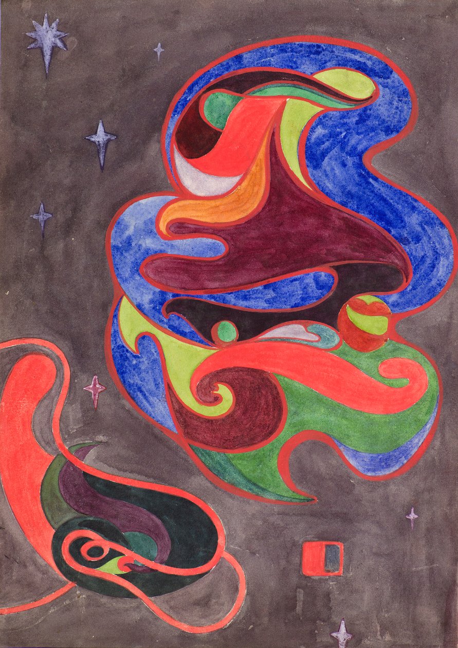 Kosmisk dekoration, ca 1898 (akvarell) av George Dutch Davidson