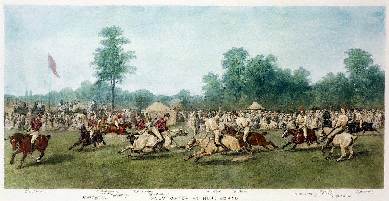 Polomatch i Hurlingham Mellan Horse Guards (Blå) och Monmouthshire Team, 7 juli 1877 av George Earl