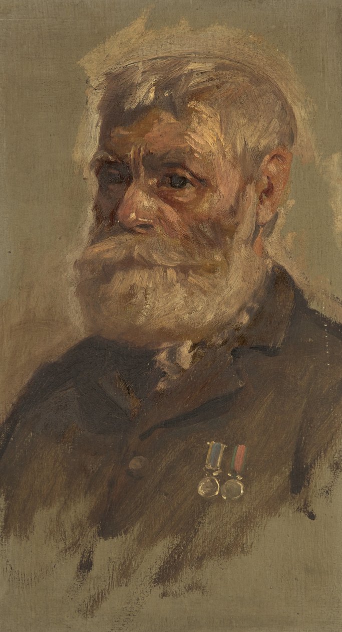 Porträtt av G. Sandford, 28:e, ca. 1920 (olja på panel) av George Edmund Butler