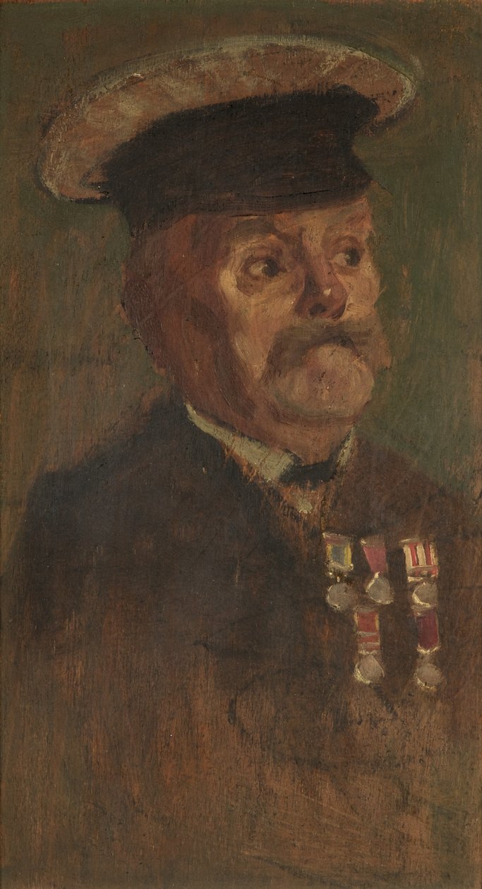 Porträtt av J. Lennon, R.A., ca. 1920 (olja på panel) av George Edmund Butler