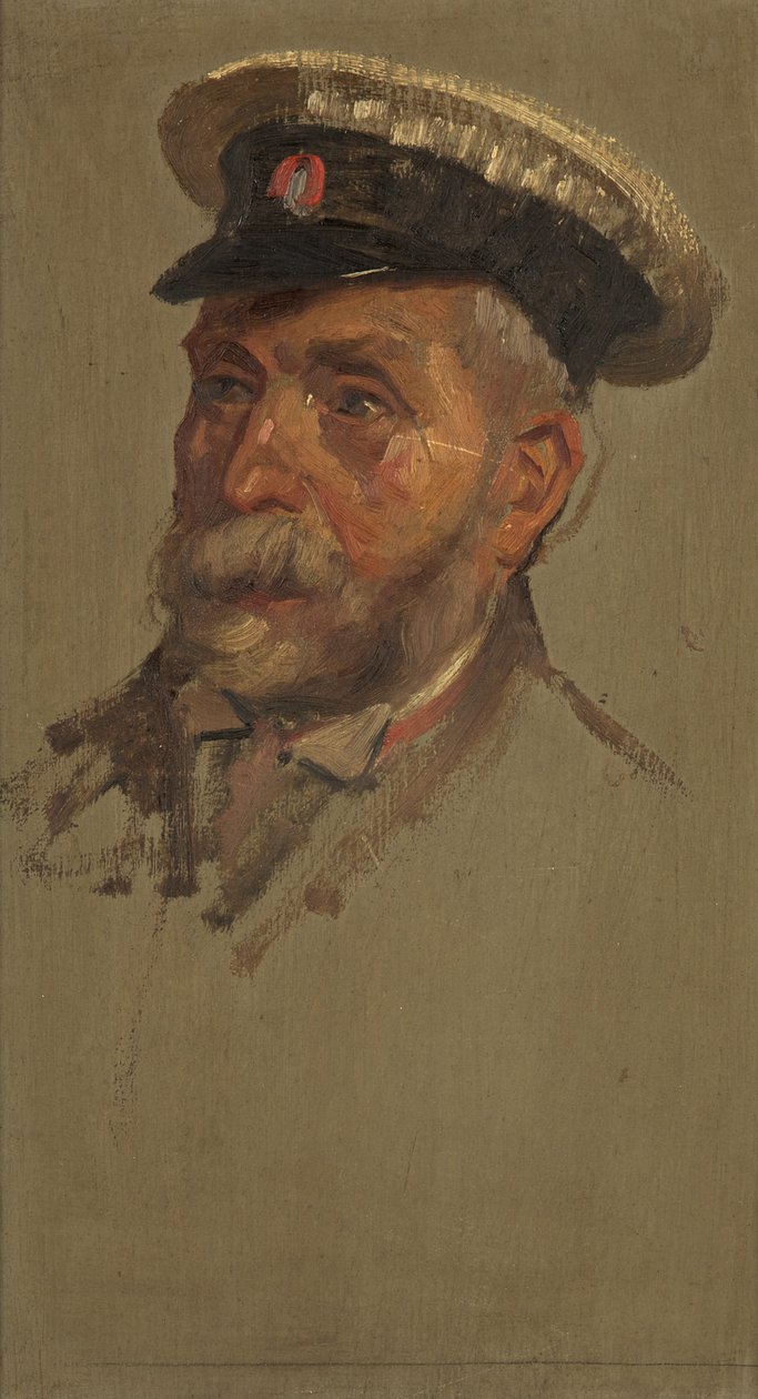 Porträtt av L. Andrews, 30:e, ca. 1920 (olja på panel) av George Edmund Butler