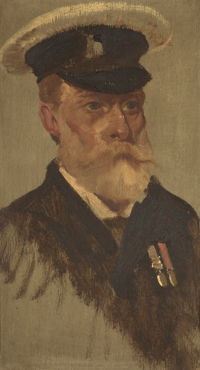 Porträtt av R. Germain, 4:e, c. 1920 (olja på panel) av George Edmund Butler