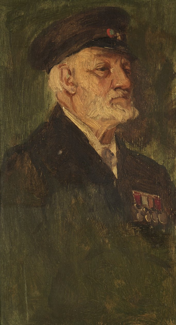 Porträtt av R. H. Collins, 28:e, ca. 1920 (olja på panel) av George Edmund Butler