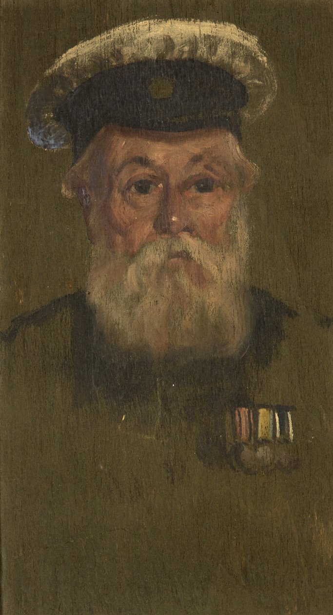 Porträtt av W. H. McKegg, R.N., ca 1920 (olja på panel) av George Edmund Butler