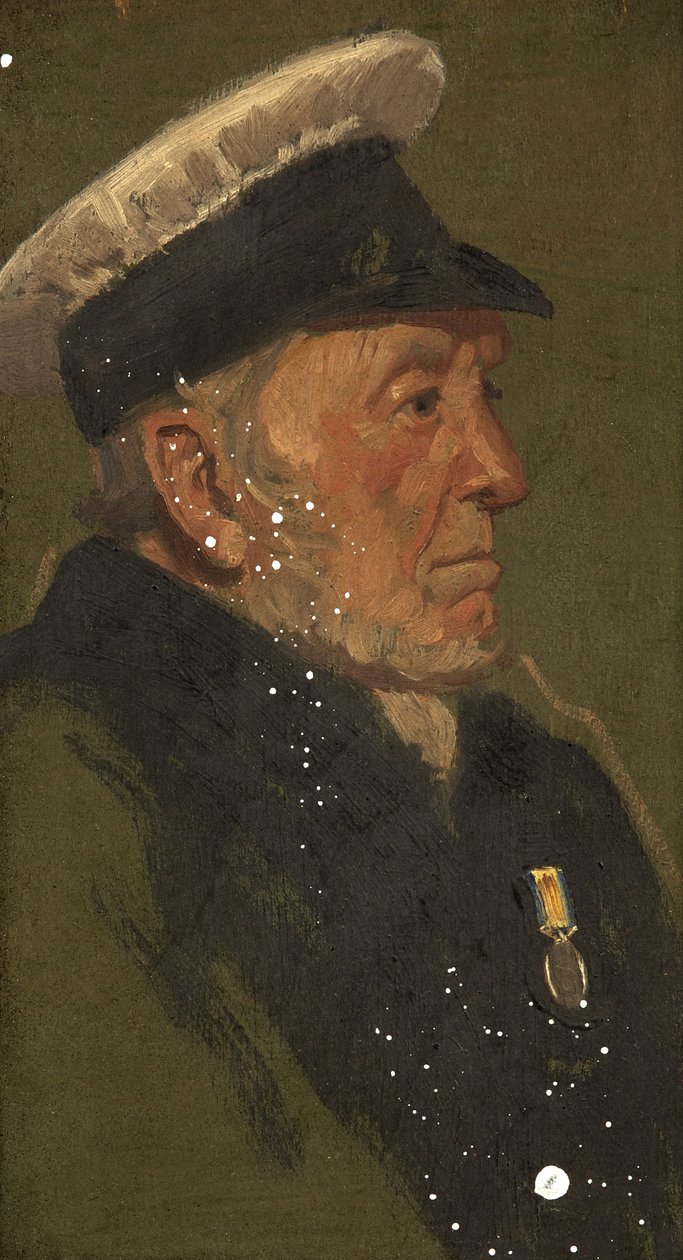Porträtt av W. Lavington, R.N., ca. 1920 (olja på panel) av George Edmund Butler