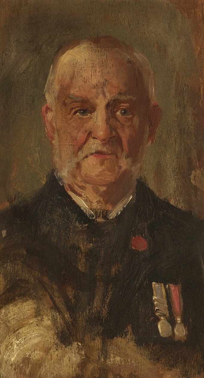 Porträtt av W. Porter, R.M.L.I., ca 1920 (olja på panel) av George Edmund Butler