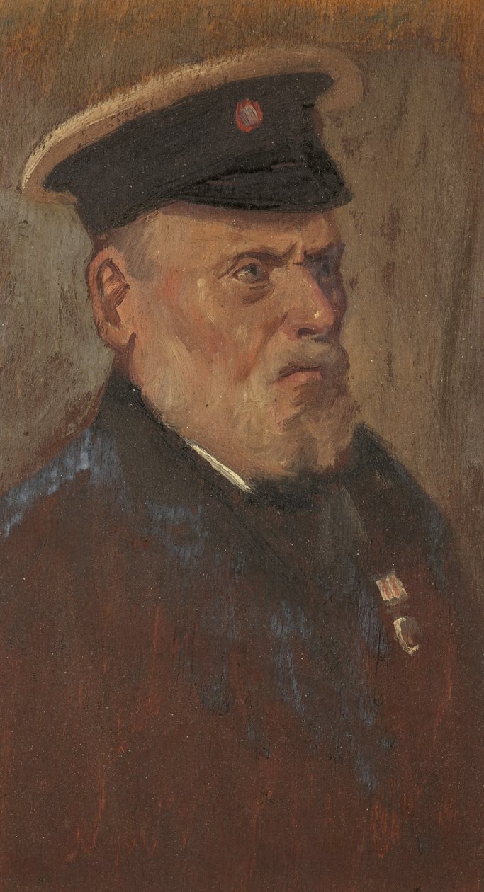 Porträtt av C. Parson, R.A., ca. 1920 (olja på panel) av George Edmund Butler