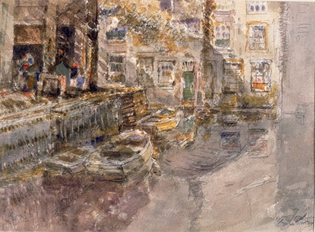 Studera i Holland (penna och akvarell på papper) av George Edward Horton