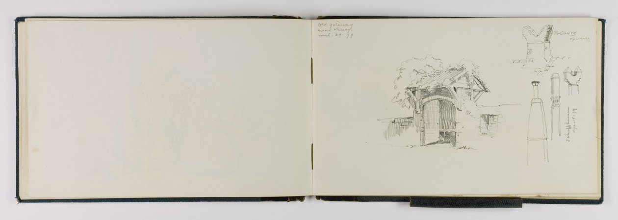 (Skissbok) Gamla porten nära Vevey/Frieburg/Schaffhausen av George Elbert Burr