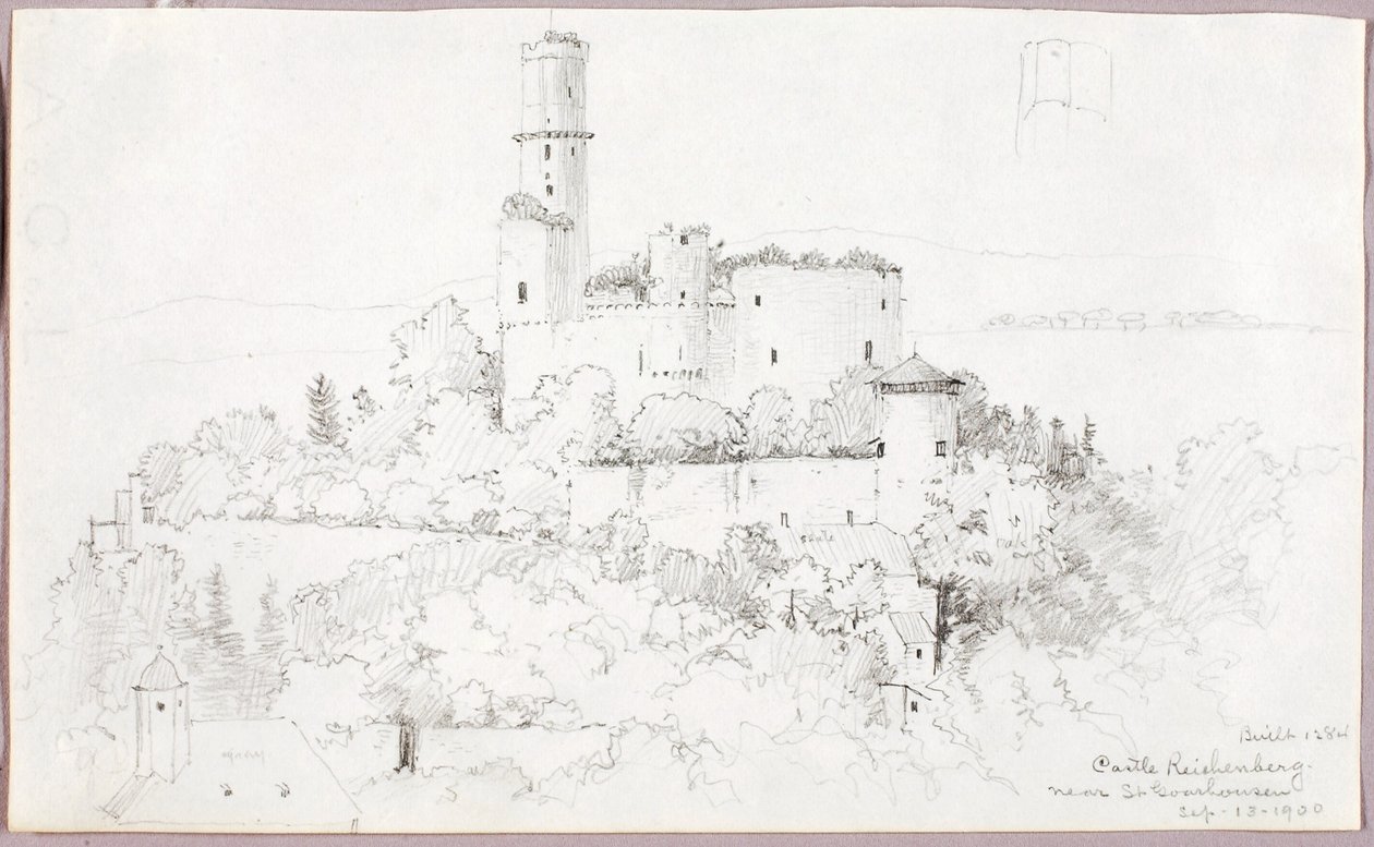 Slottet Reichenberg, nära St. Goarshausen av George Elbert Burr