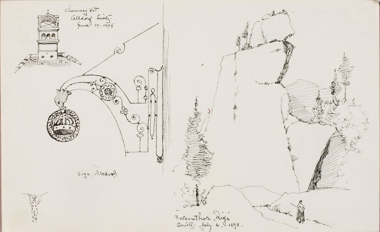 Chimney Pot, Altdorf, Schweiz/Felsenthor, Rigi, Schweiz av George Elbert Burr
