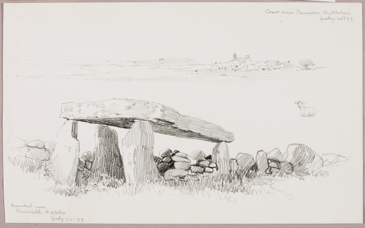 Cromlech nära Criccieth, norra Wales/Kusten nära Pensarn, norra Wales av George Elbert Burr