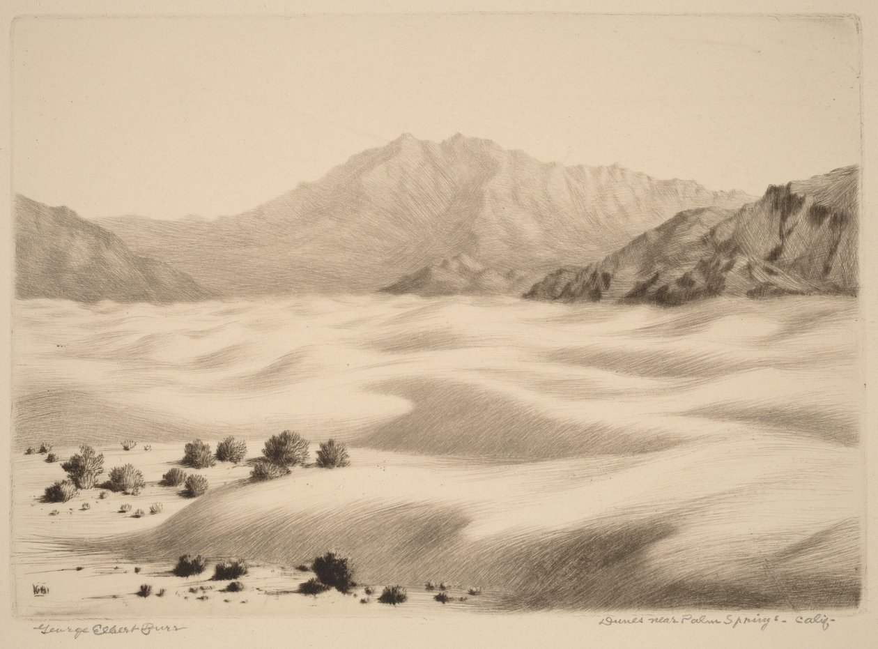 Sanddyner nära Palm Springs, Kalifornien (nr 2) av George Elbert Burr