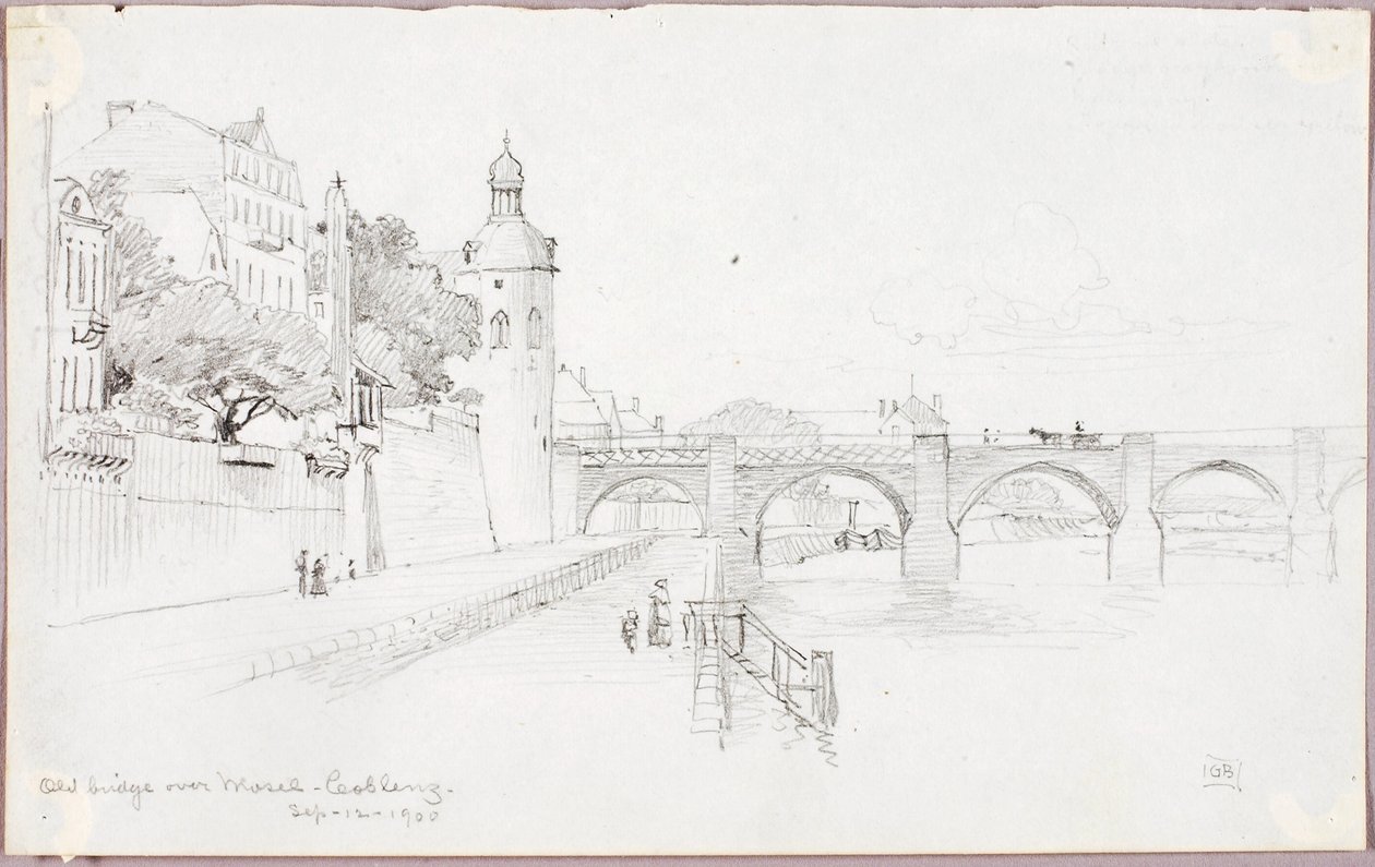Gamla bron över Mosel, Koblenz av George Elbert Burr