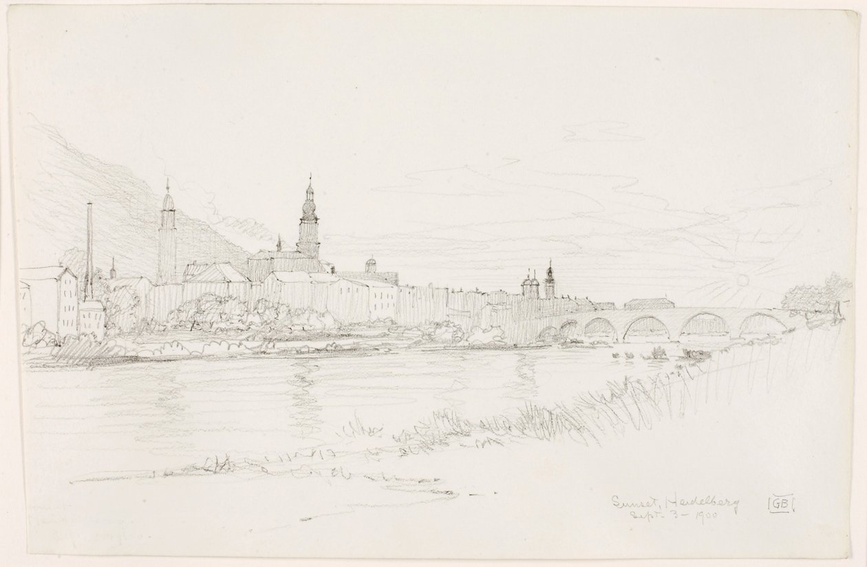 Solnedgång, Heidelberg av George Elbert Burr