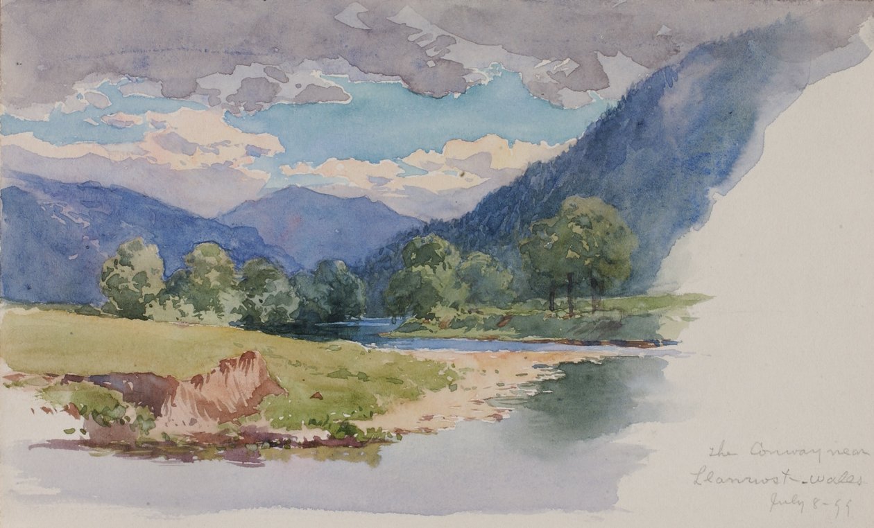 The Conway, nära Llanrwst, Wales av George Elbert Burr