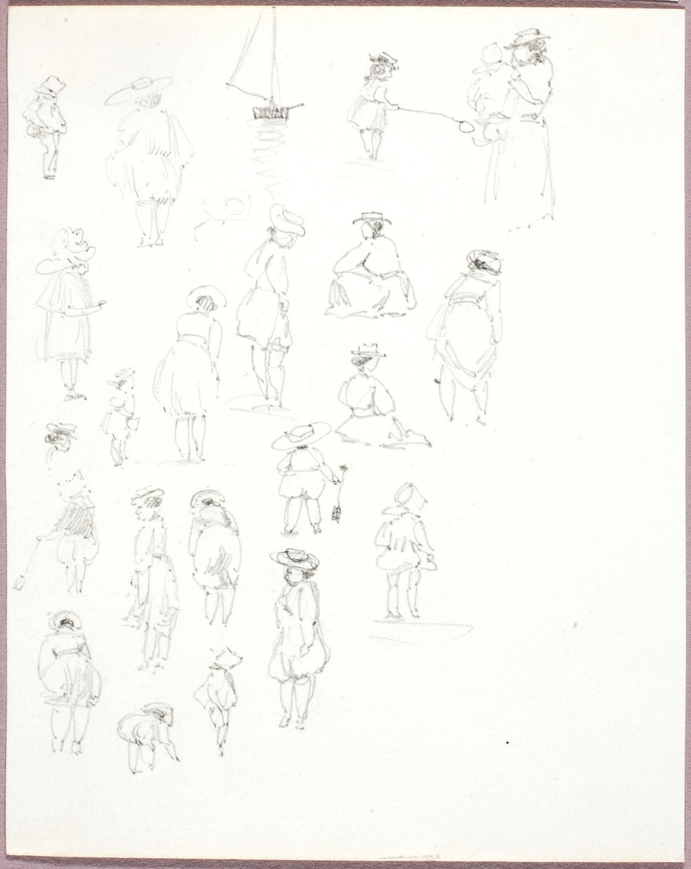Utan titel--Figurstudier från baksidan av George Elbert Burr