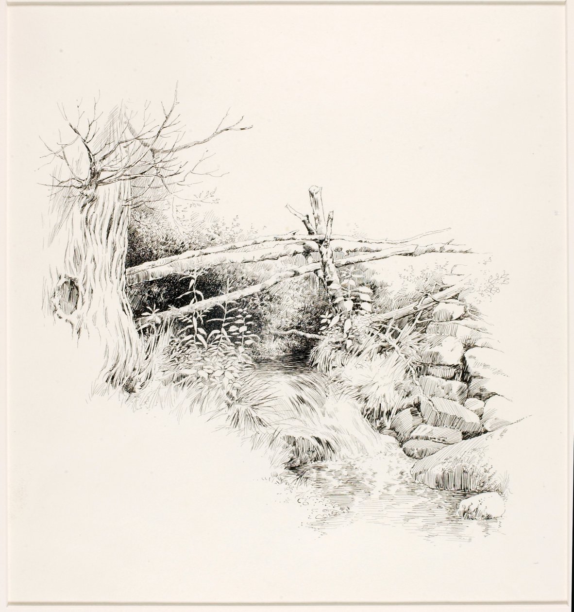 Utan titel (Woodland Stream) av George Elbert Burr