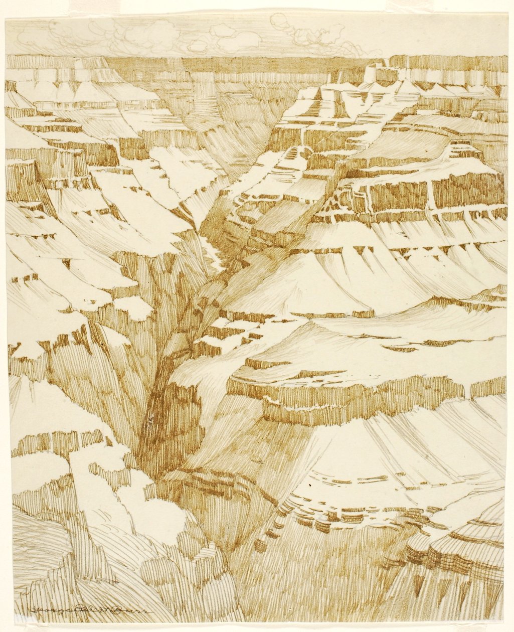 Utan titel (överföringsritning till Grand Canyon [nr 1]) av George Elbert Burr
