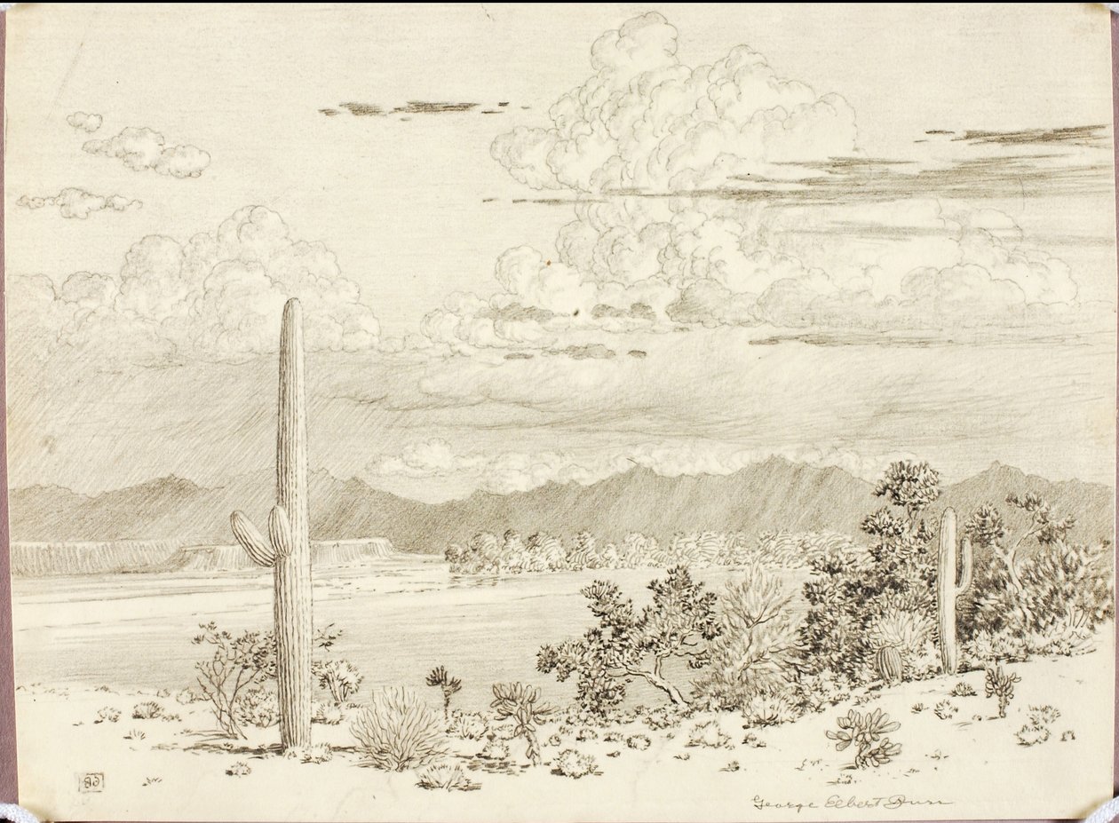 Utan titel (överföringsritning för Verde River, Apache-reservatet, Arizona) av George Elbert Burr