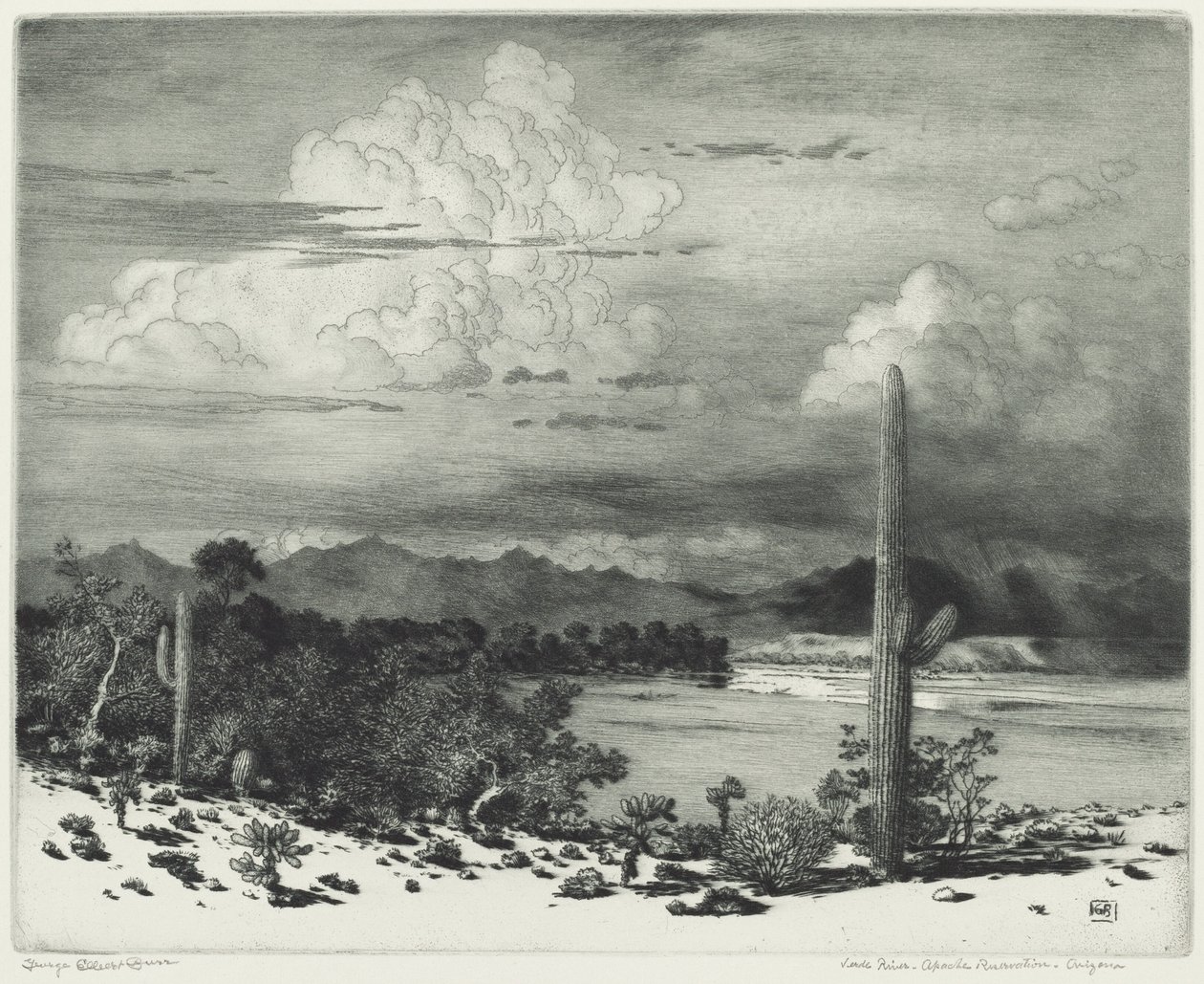 Verde River, Apache-reservatet, Arizona av George Elbert Burr