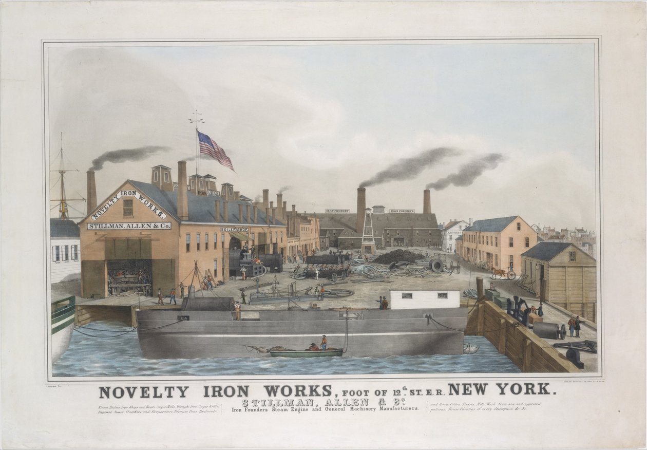 Novelty Iron works, Foot of 12th St. E.R. New York. Stillman, Allen & Co., järngrundare..., 1841-44. av George Endicott