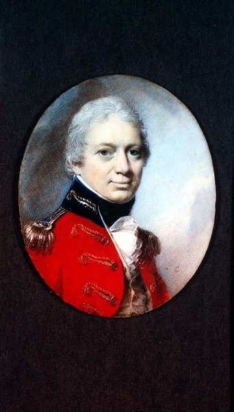Miniatyr av överstelöjtnant J. Houlton från Wiltshire Militia, ca 1801 av George Engleheart