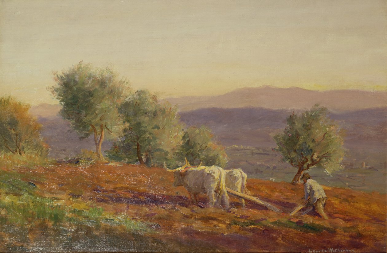 Where Virgil Sang, Man Ploughing, 1912 av George Faulkner Wetherbee