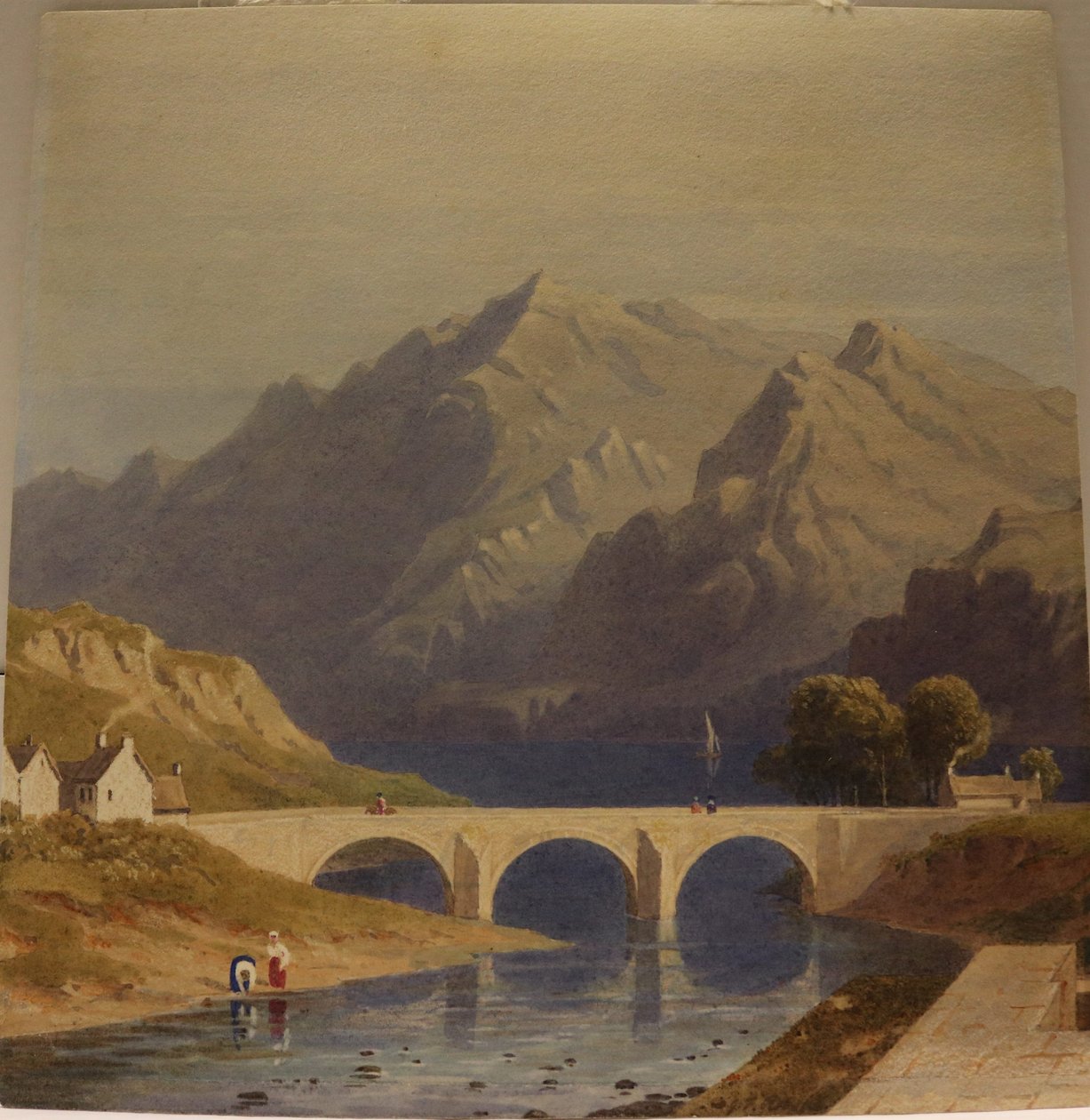 Utsikt från Fort Augustus, Caledonian Canal, ca 1830 (akvarell på papper) av George Fennel Robson