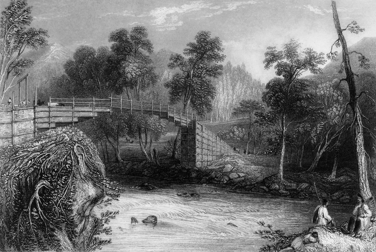 "Bron vid Bhurkote", 1838. av George Francis White