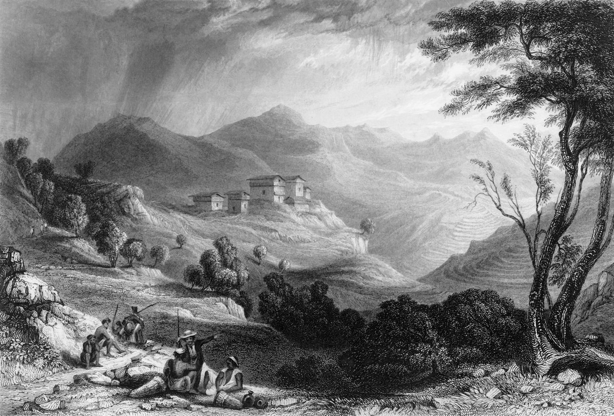 "Village of Nari", 1838. av George Francis White