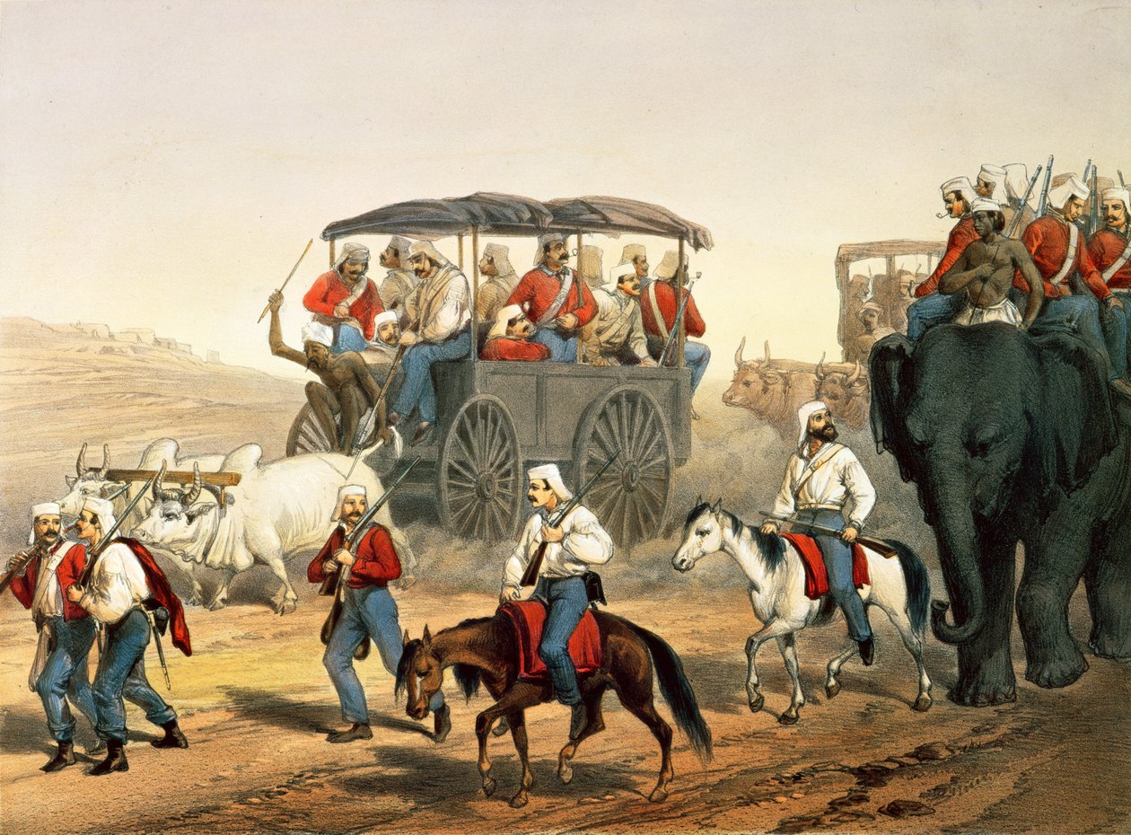 1781.c8 Pl.5 Trupper skyndar till Umballa, från 