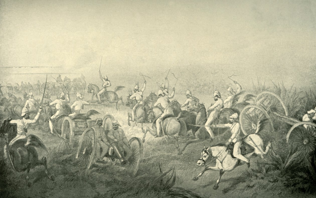 Indian Horse Artillery Galopping Into Action, 1850-talet, 1901. av George Francklin Atkinson
