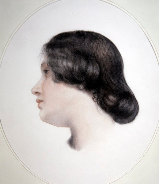 Porträtt av fru Thoby Prinsep, ca 1835 (färgade kritor på papper) av George Frederic Watts