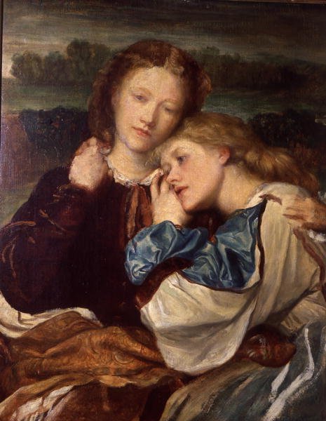 Systrarna Terry (olja på duk) av George Frederic Watts
