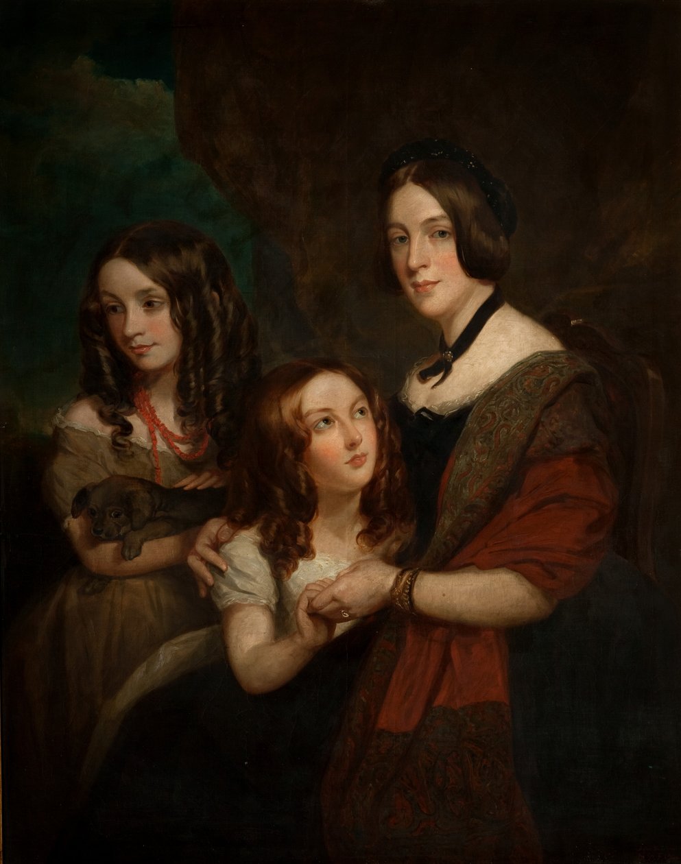 Lady Caroline Towneley med två av hennes döttrar, Caroline och Emily (kopia efter Francis Grant), 1860 av George Frederick Clarke