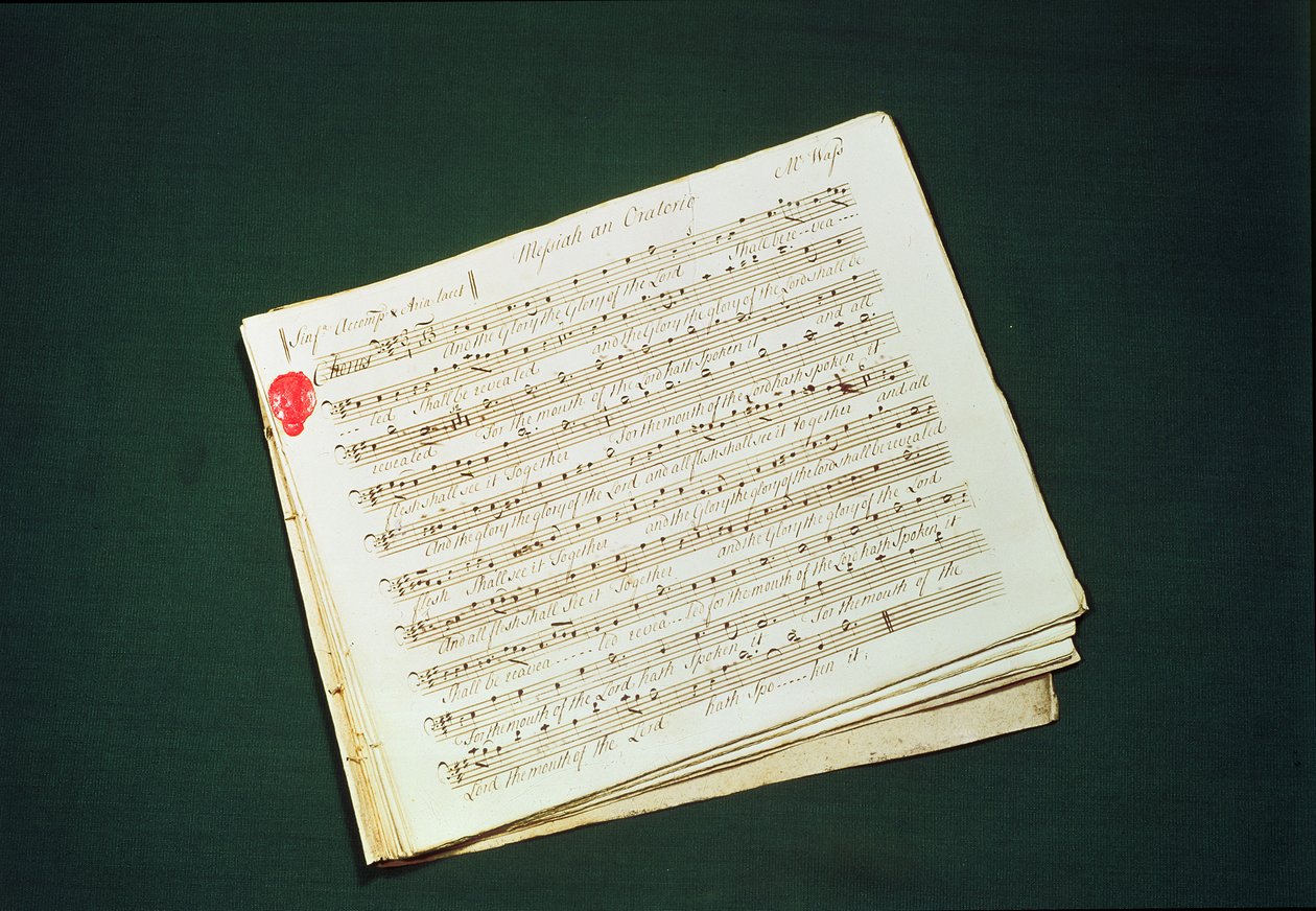 Originalpartitur till Messias av George Frederick Handel