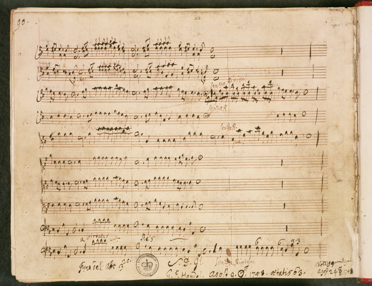 Originalmusik från Last Folio från Operan "Susanna" av George Frederick Handel