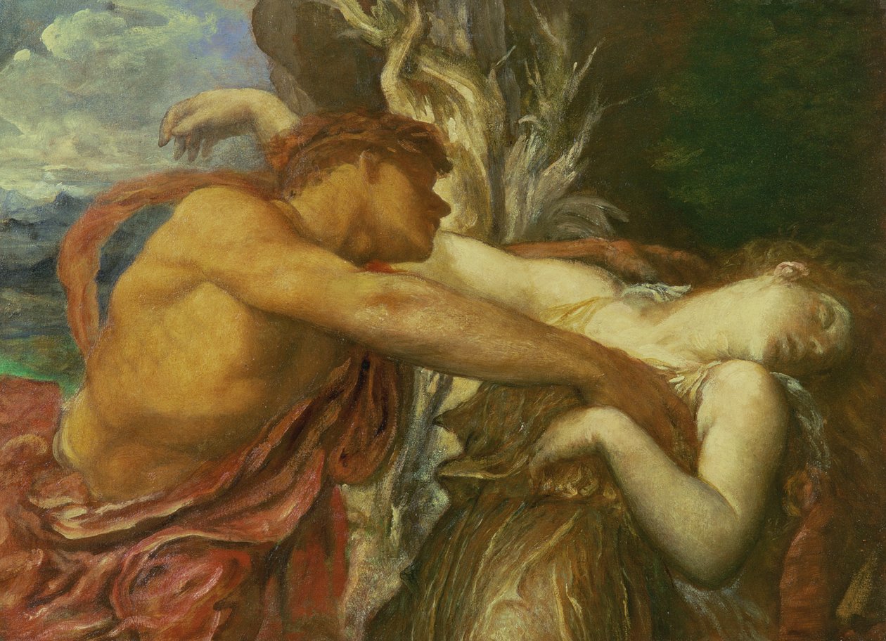 Orpheus and Eurydice, 1870-72 (mezzotint på indiskt papper) av George Frederick Watts