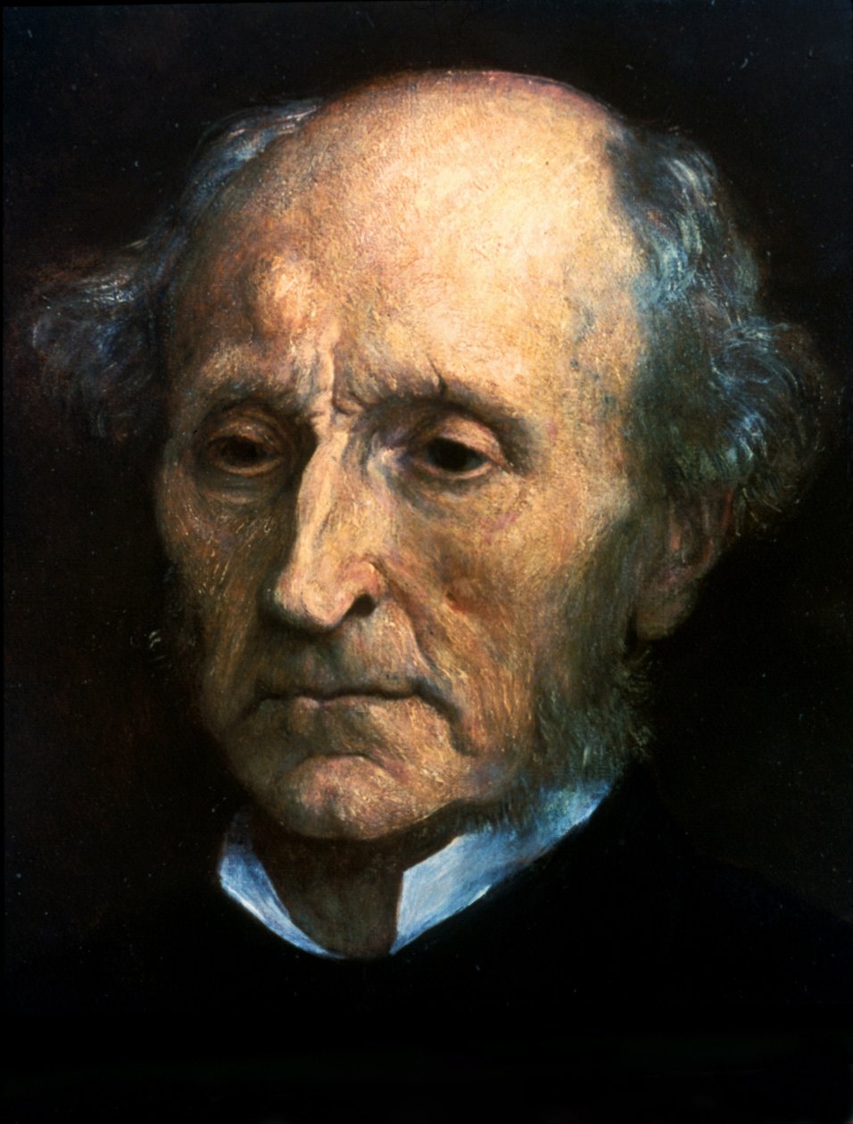 Porträtt av John Stuart Mill. Brittisk filosof och ekonom 1806 till 1873. Målning av G.F.Watts. London National Portrait Gallery av George Frederick Watts