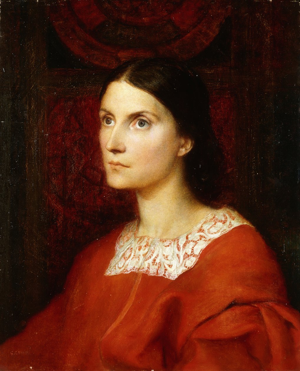 Porträtt av Lady Wolverton, född Georgina Tufnell, av George Frederick Watts