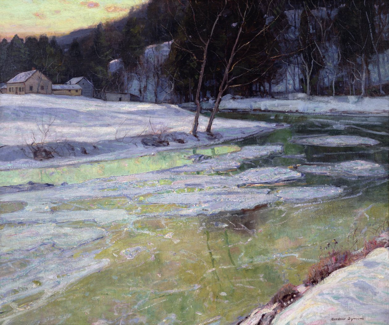 Tystnad och kvällsljus (olja på duk) av George Gardner Symons