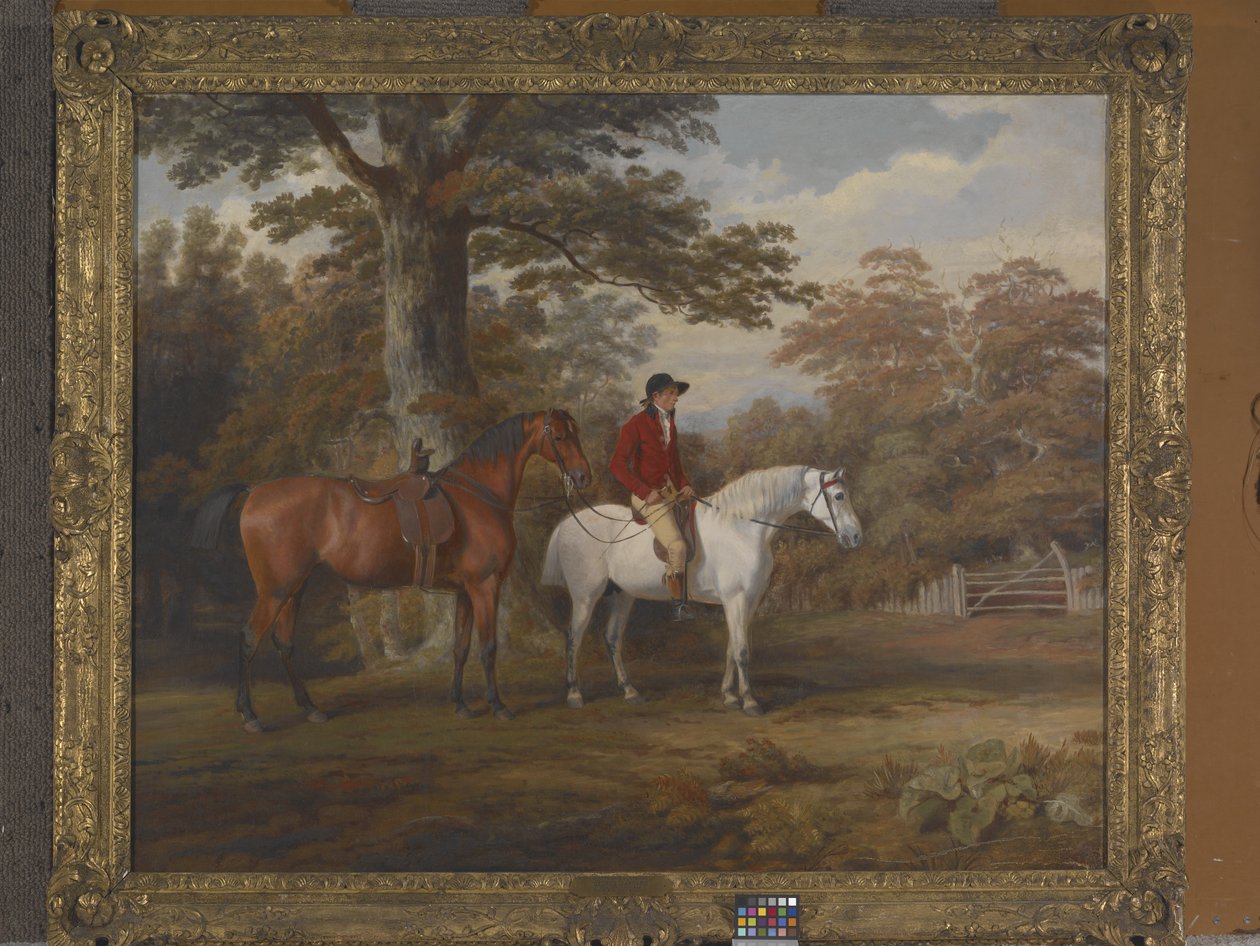 Hunter And Huntsman (olja på duk) av George Garrard